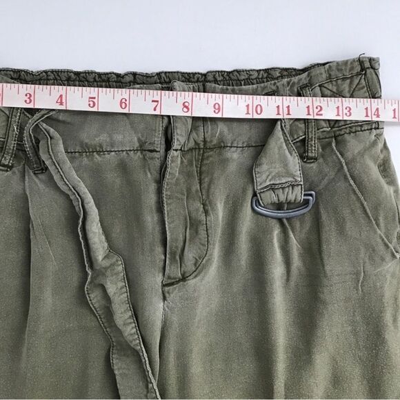 Free People Green Crop Belt Cargo Pants Size 2 Boho Excellent Condition No Flaws - Picture 8 of 11